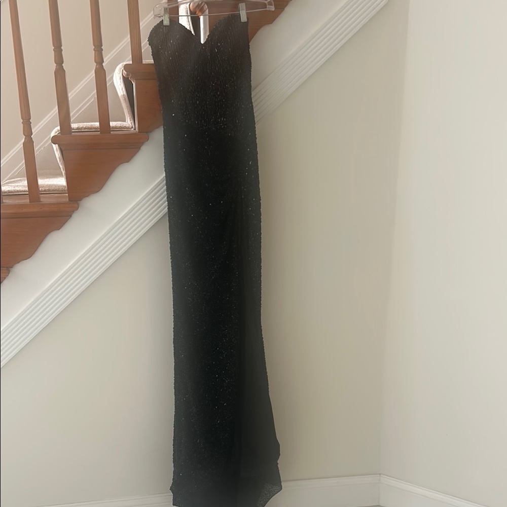 Portia and Scarlett Black Prom Dress with Elegant Silhouette and Flattering Fit